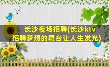 长沙夜场招聘(长沙ktv招聘梦想的舞台让人生发光)
